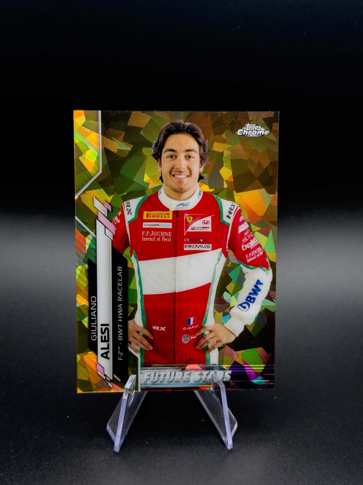 2020 Topps Chrome Sapphire F1 Giuliano Alesi #52 Future Stars, Gold Sapphire /50