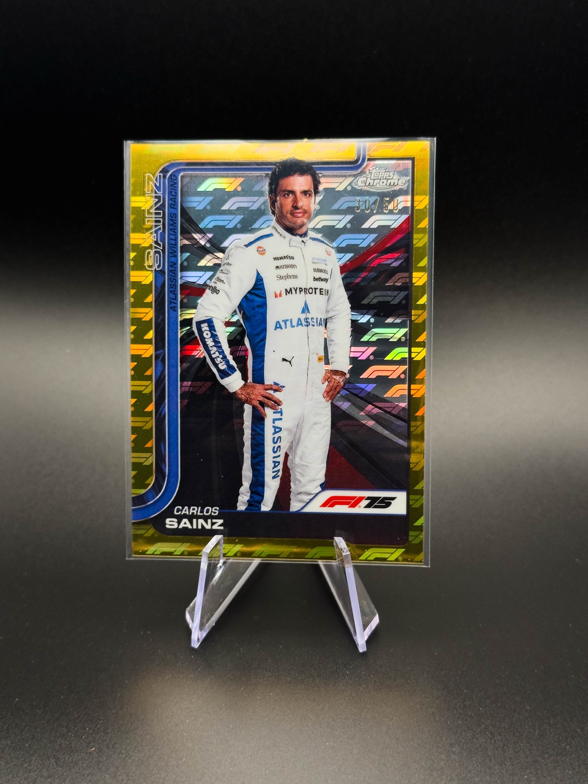 2025 Topps Chrome F1 Carlos Sainz #18 Gold Logofractor /50 Williams