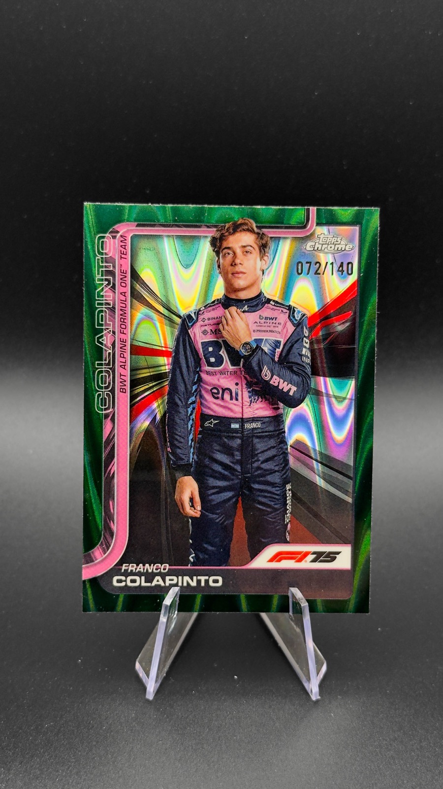 2025 Topps Chrome F1 Franco Colapinto #15 Green RayWave Refractor /140
