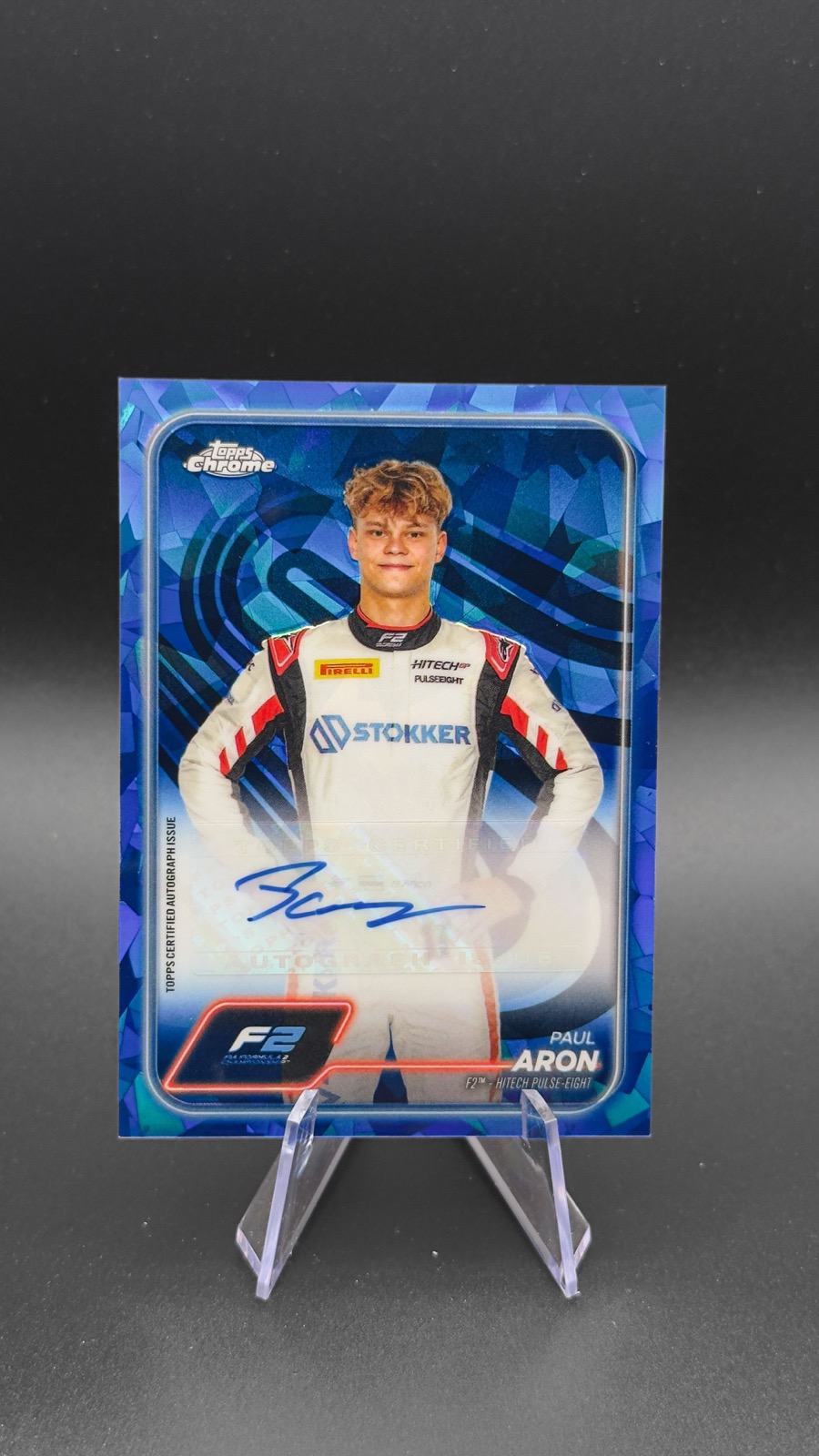 2024 Topps Chrome Sapphire F1 Paul Aron #CAC-ARO Formula 2 Autograph Card