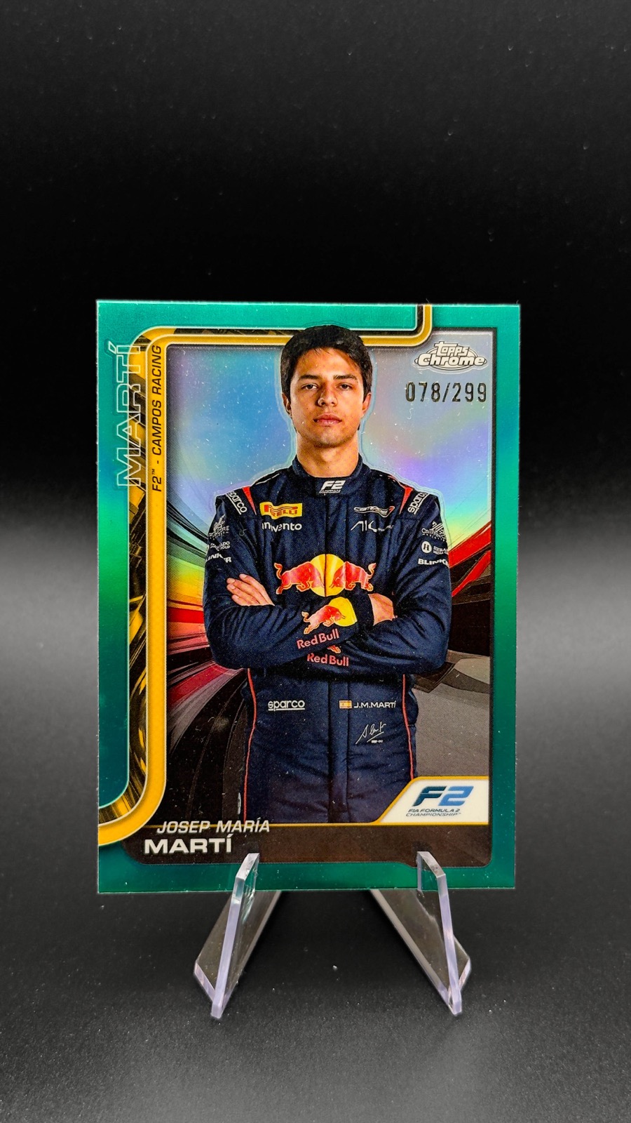 2025 Topps Chrome F1 Josep Maria Marti #24 F2 Drivers, Teal Refractor /299