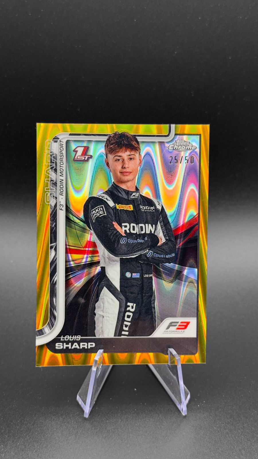 2025 Topps Chrome F1 Louis Sharp #68 F3 Drivers, Gold RayWave Refractor /50