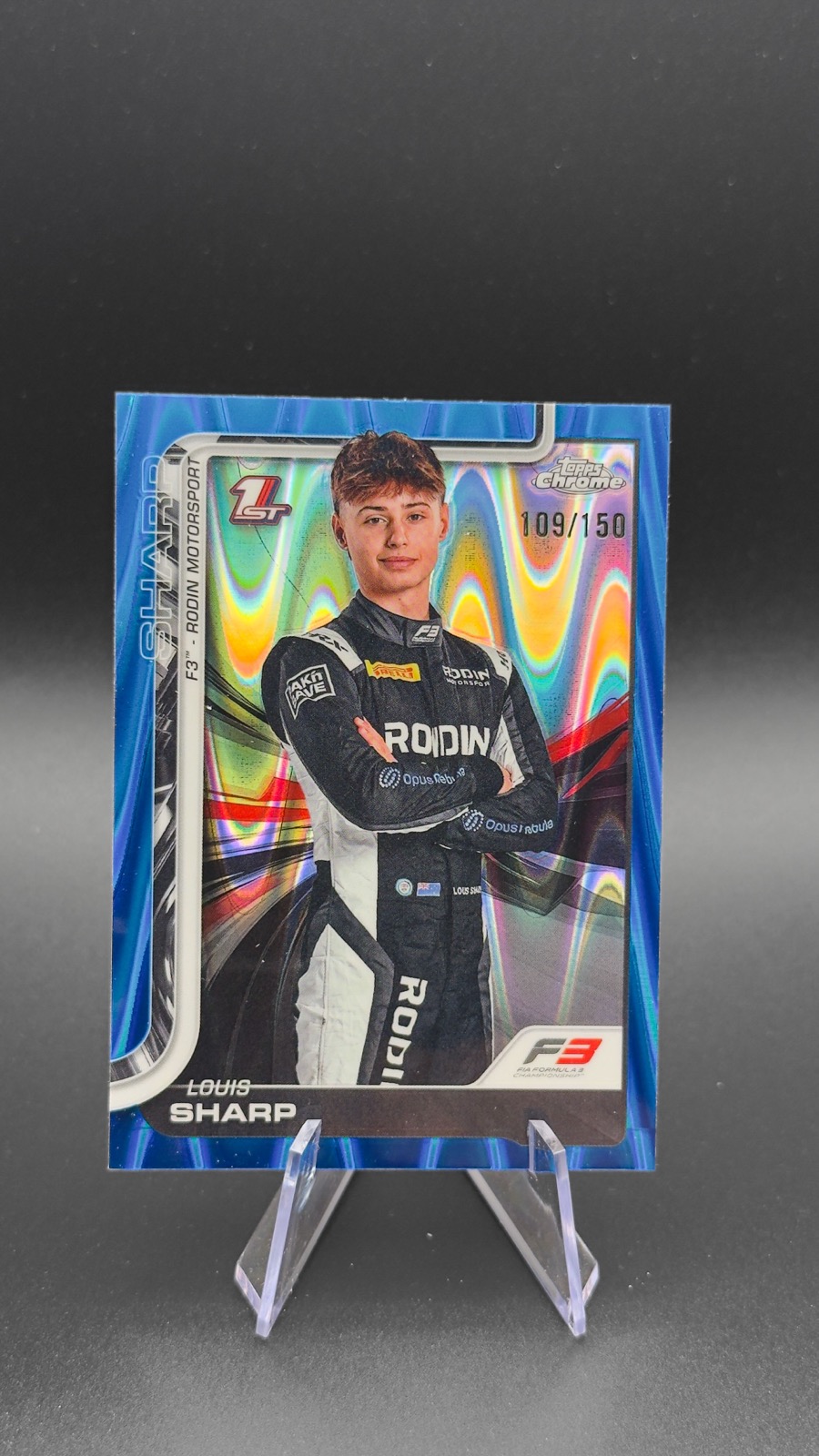 2025 Topps Chrome F1 Louis Sharp #68 F3 Drivers, Blue RayWave Refractor /150
