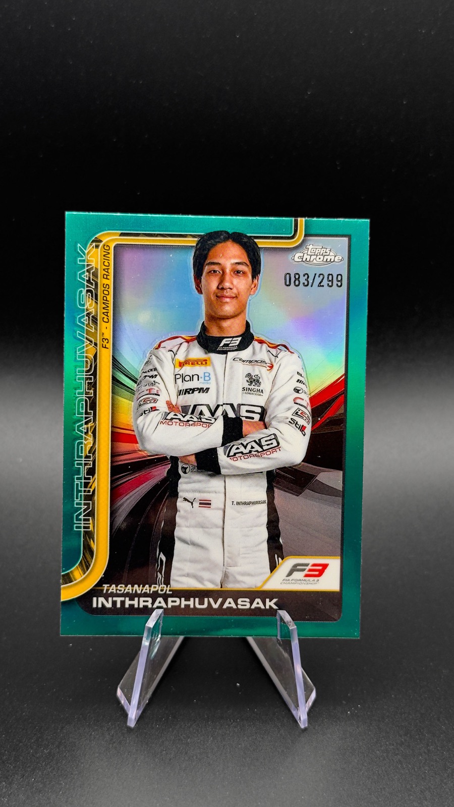 2025 Topps Chrome F1 Tasanapol Inthraphuvasak #53 F3 Drivers, Teal Ref /299
