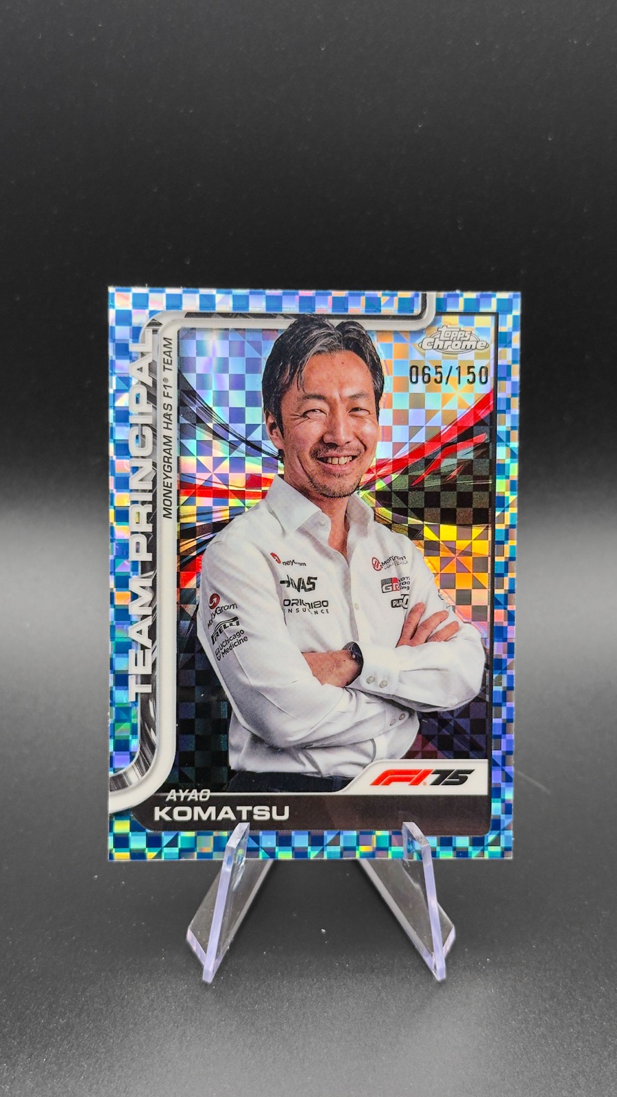 2025 Topps Chrome F1 Ayao Komatsu #198 Team Principal, Blue Checker /150