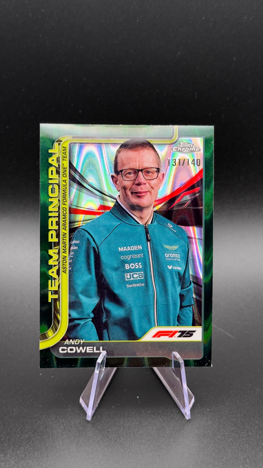 2025 Topps Chrome F1 Andy Cowell #196 Team Principal, Green Lava Refractor /140