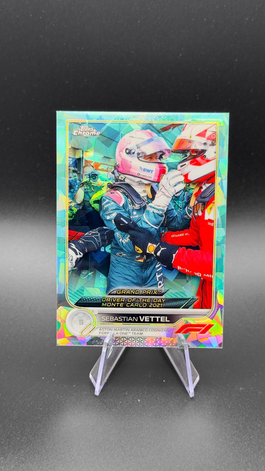 2022 Topps Chrome Sapphire F1 Sebastian Vettel #177 DOTD, Aqua Sapphire /99