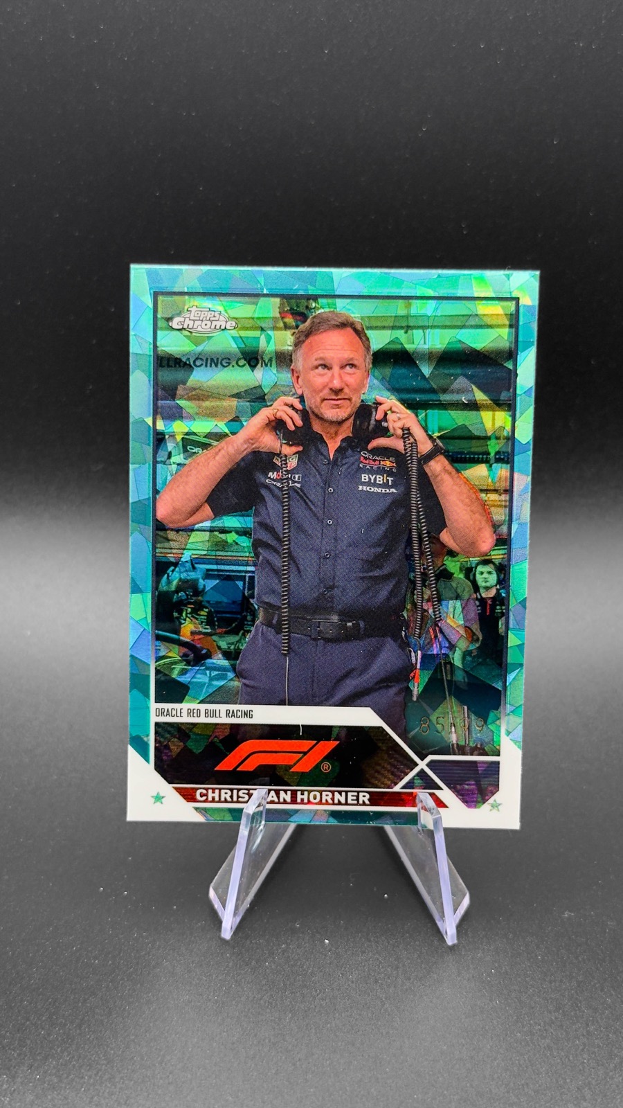 2023 Topps Chrome Sapphire F1 Christian Horner #93 Aqua Sapphire /99