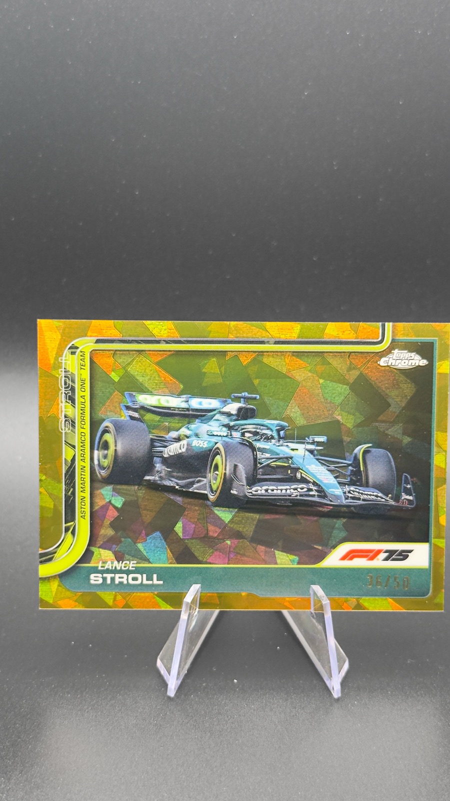2025 Topps Chrome F1 Lance Stroll #82 Gold Sapphire /50