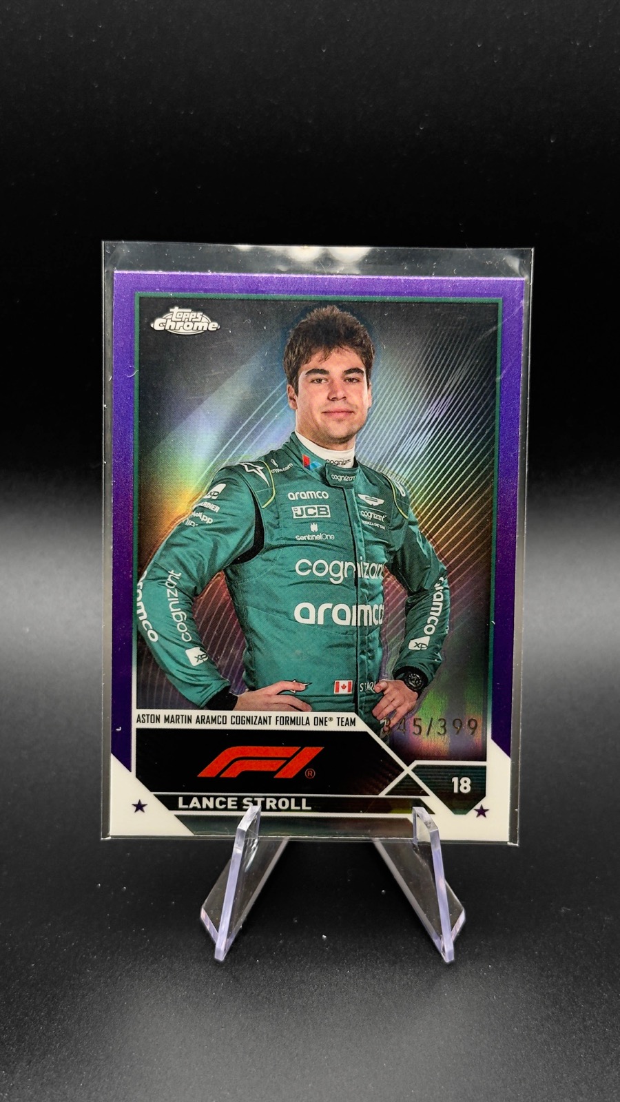2023 Topps Chrome F1 Lance Stroll #43 Purple Refractor /399