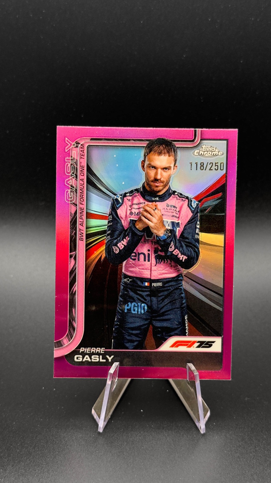 2025 Topps Chrome F1 Pierre Gasly #16 Pink Refractor /250