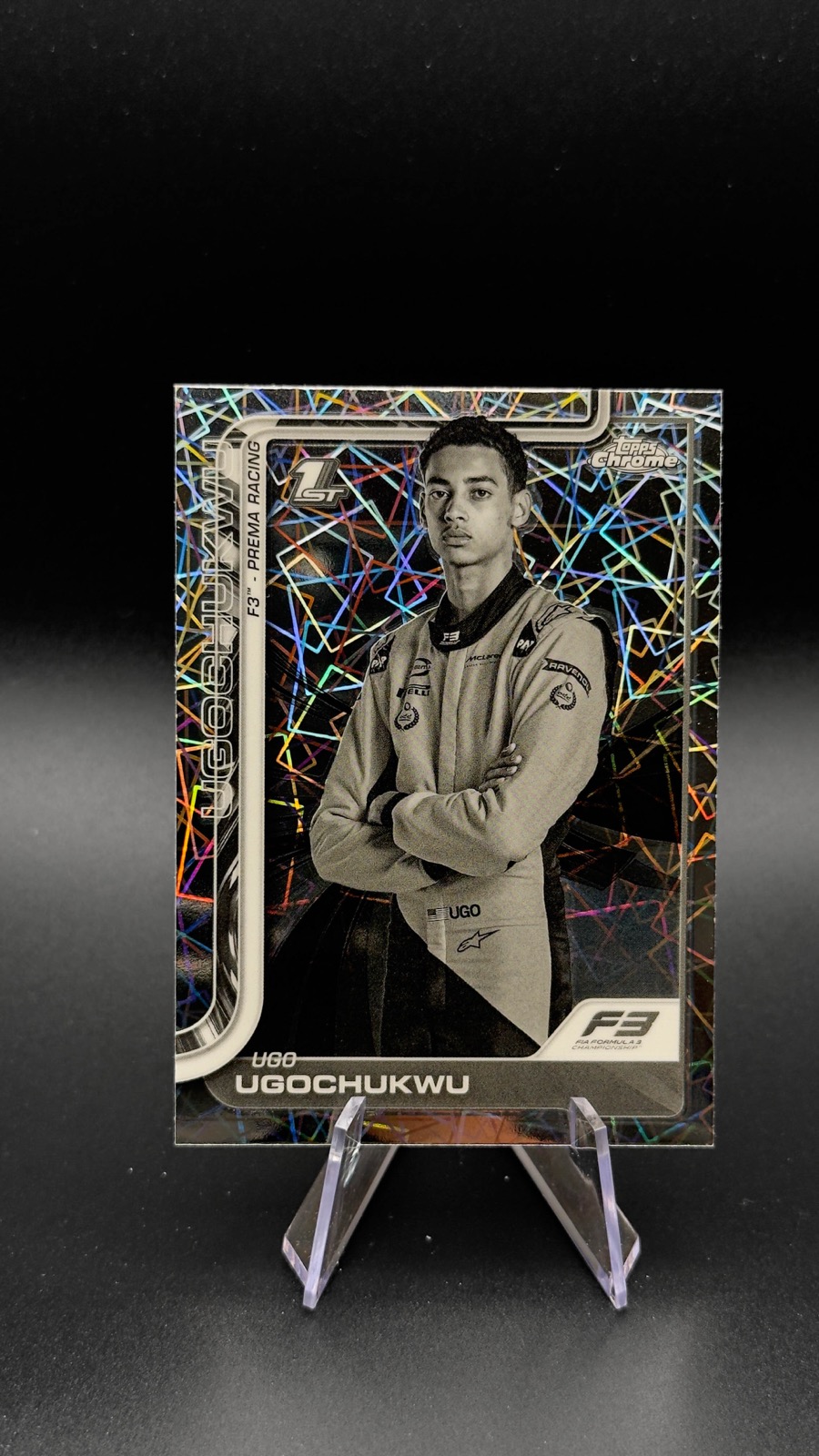 2025 Topps Chrome F1 Ugo Ugochukwu #45 F3 Drivers, B&W Lazer