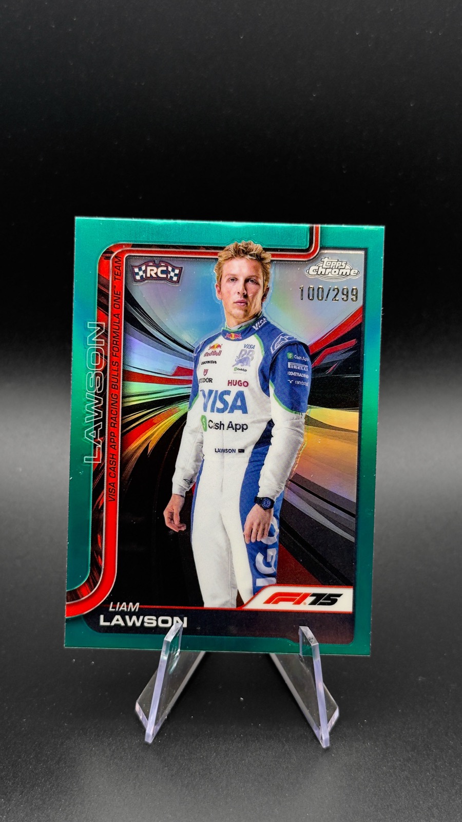2025 Topps Chrome F1 Liam Lawson #11 Teal Refractor /299