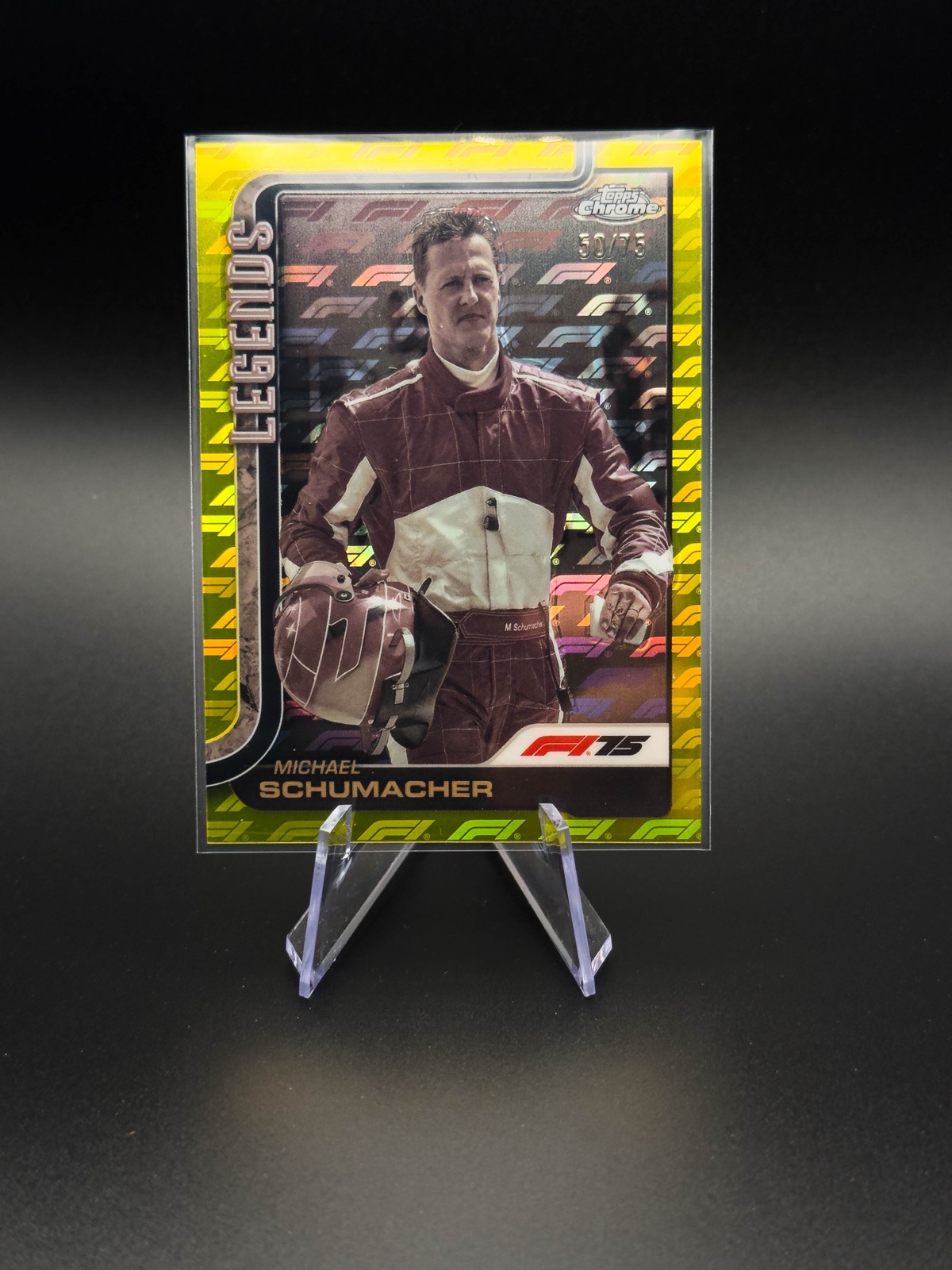 2025 Topps Chrome F1 Michael Schumacher Legends #158 75th Logofractor /75