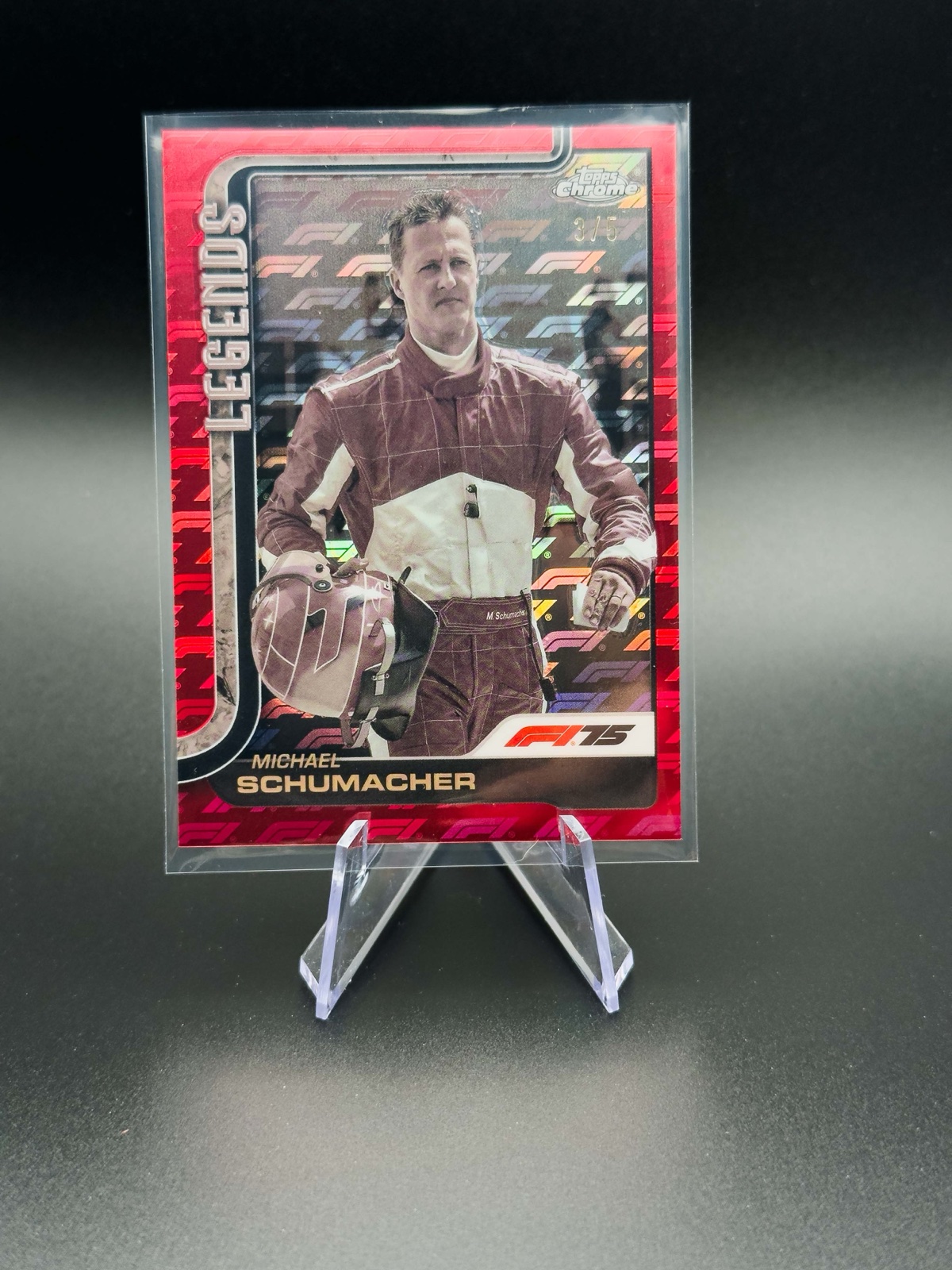 2025 Topps Chrome F1 Michael Schumacher Legends #158 Red Logofractor /5
