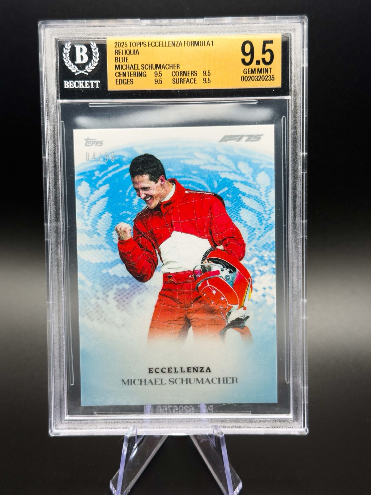 2025 Topps Eccellenza F1 Michael Schumacher Reliquia Blue /99 BGS 9.5