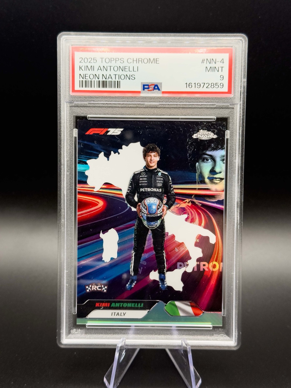 2025 Topps Chrome F1 Kimi Antonelli #NN-4 Neon Nations RC PSA 9